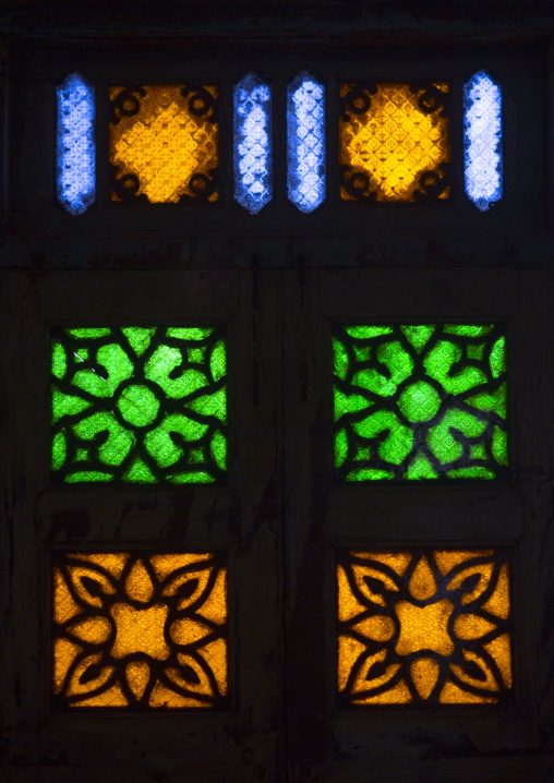 Dahlak hotel multi colored glass window, Northern Red Sea, Massawa, Eritrea