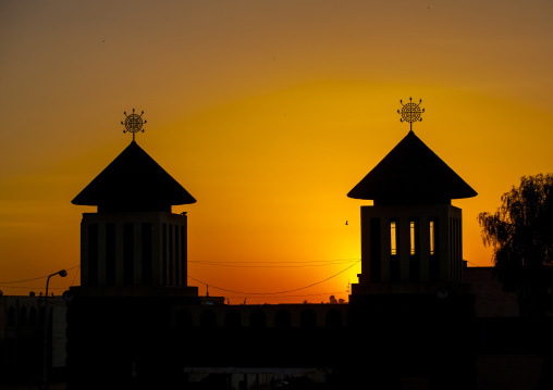 Sunset on Enda Mariam cathedral, Central Region, Asmara, Eritrea