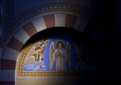 Fresco inside st joseph cathedral, Central Region, Asmara, Eritrea