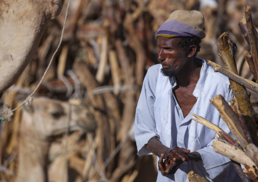 Muslim man in Monday wood and camel market, Anseba, Keren, Eritrea