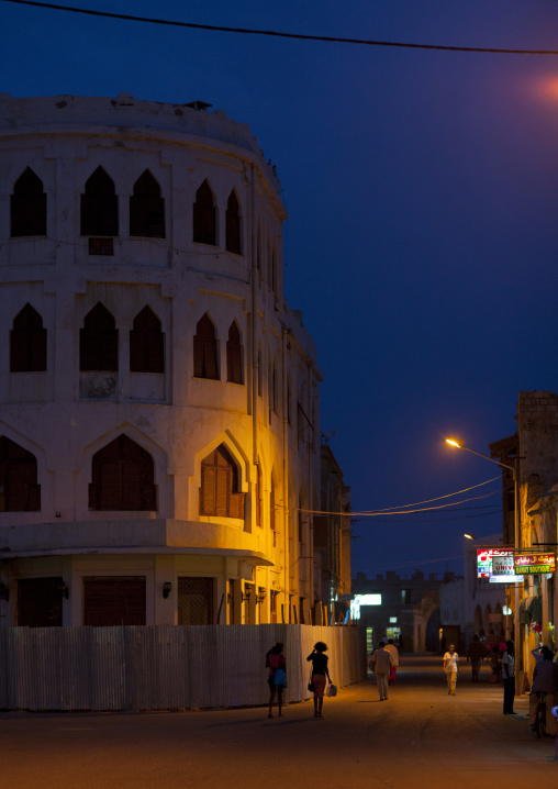 Torino hotel at night, Northern Red Sea, Massawa, Eritrea