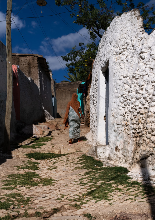 Ethiopian woman in the streets of the old town, Harari Region, Harar, Ethiopia