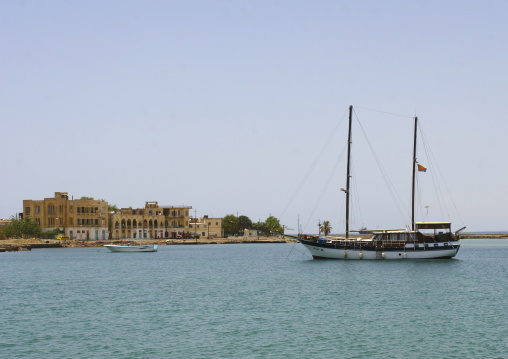 Cruise boat in the port, Northern Red Sea, Massawa, Eritrea