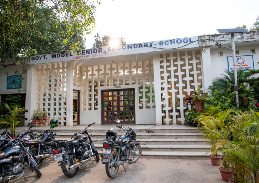 Government model senior secondary school by Le Corbusier, Punjab State, Chandigarh, India