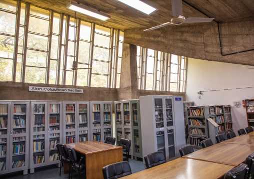 College of architecture library by Le Corbusier and Aditya Prakash, Punjab State, Chandigarh, India