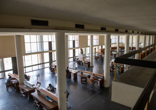 Panjab University in Sector-14 library by Le Corbusier, Punjab State, Chandigarh, India