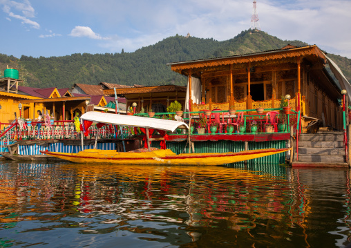 Houseboats on Dal Lake, Jammu and Kashmir, Srinagar, India