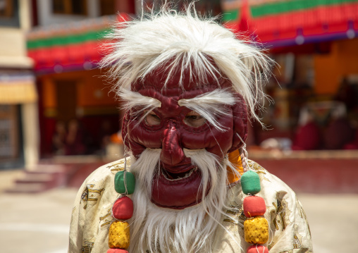 Cham dance with masked lamas in Lamayuru Monastery, Ladakh, Khalatse, India