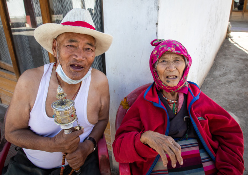 Tibetan couple in Sonamling Tibetan settlement, Ladakh, Leh, India