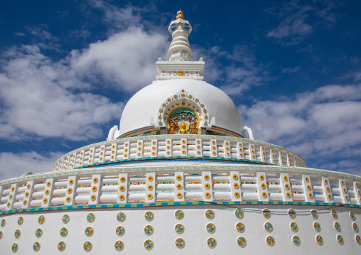 Buddhist white-domed Shanti Stupa, Ladakh, Leh, India