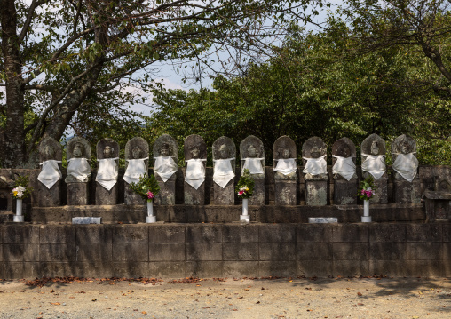 Stone buddhist statues in a shrine, Kyushu region, Yame, Japan