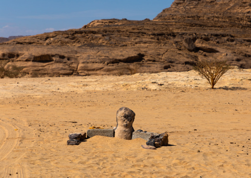 Mosque made with rocks in the desert, Najran Province, Thar, Saudi Arabia