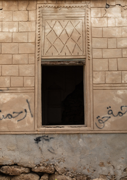 Farasani house with gypsum decoration and frescoes, Jazan Province, Farasan, Saudi Arabia