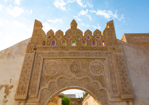 Doorway gypsum decoration of Ahmed Munawar Refa house, Jazan Province, Farasan, Saudi Arabia