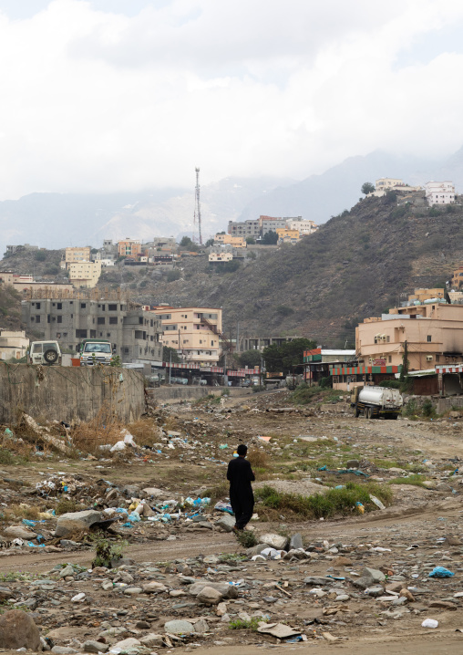 Trashes after a flood in the village, Jazan province, Addayer, Saudi Arabia