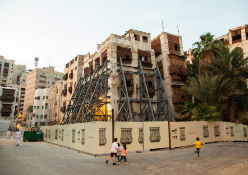 Old house restoration in al-Balad quarter, Mecca province, Jeddah, Saudi Arabia