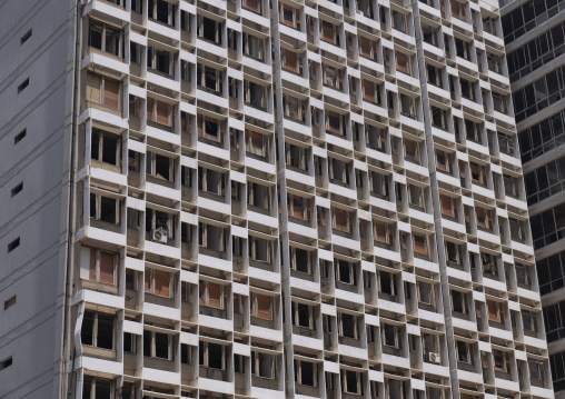 Facade of electricite du Liban building after the port explosion, Beirut Governorate, Beirut, Lebanon