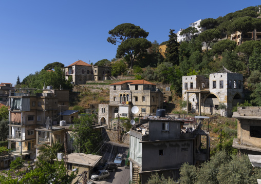 Old traditional lebanese houses in a village, Mount Lebanon Governorate, Beit Chabab, Lebanon