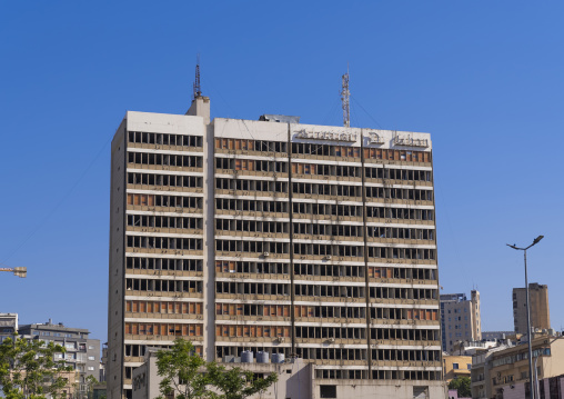 Electricite du Liban building after the port explosion, Beirut Governorate, Beirut, Lebanon