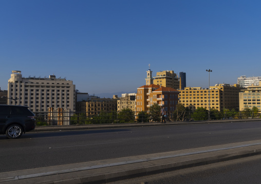 Beirut city living blocks and buildings from the highway, Beirut Governorate, Beirut, Lebanon