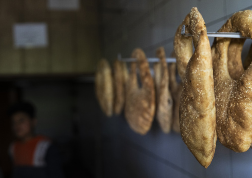 Breads for sale in a bakery, Mount Lebanon Governorate, Sawfar, Lebanon