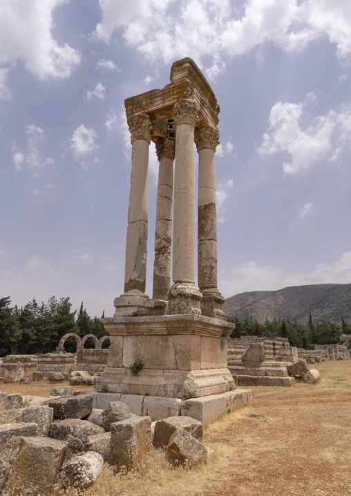 The tetrapylon of the Umayyad city, Beqaa Governorate, Anjar, Lebanon