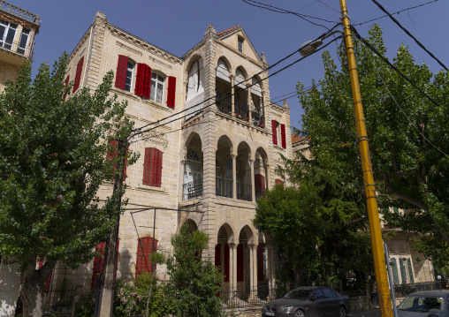 Old traditional lebanese houses with triple arches, Beqaa Governorate, Zahle, Lebanon