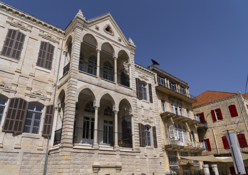 Old traditional lebanese houses with triple arches, Beqaa Governorate, Zahle, Lebanon