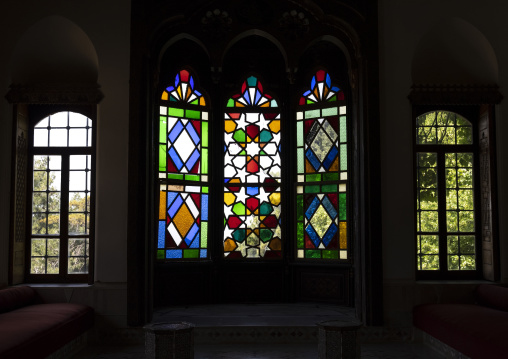 Stained glass windows in the Internal Hall of Beiteddine Palace, Mount Lebanon Governorate, Beit ed-Dine, Lebanon