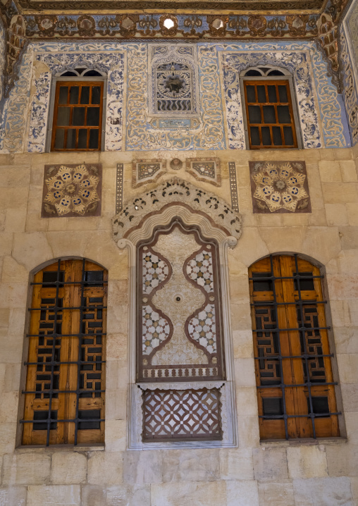 Marble decoration of a oriental living room in Beiteddine Palace, Mount Lebanon Governorate, Beit ed-Dine, Lebanon