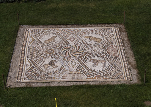 Byzantine mosaic tiles in Beiteddine Palace museum, Mount Lebanon Governorate, Beit ed-Dine, Lebanon