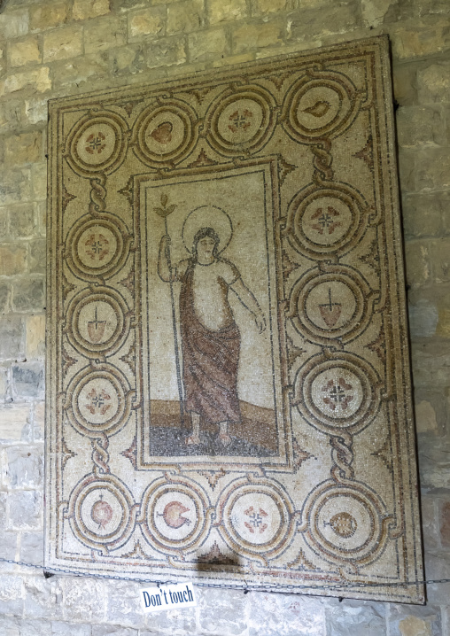 Byzantine mosaic tiles in Beiteddine Palace museum, Mount Lebanon Governorate, Beit ed-Dine, Lebanon