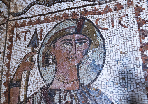 Byzantine mosaic tiles in Beiteddine Palace museum, Mount Lebanon Governorate, Beit ed-Dine, Lebanon