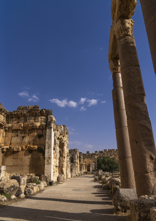 Antique ruins at the archeological site, Baalbek-Hermel Governorate, Baalbek, Lebanon