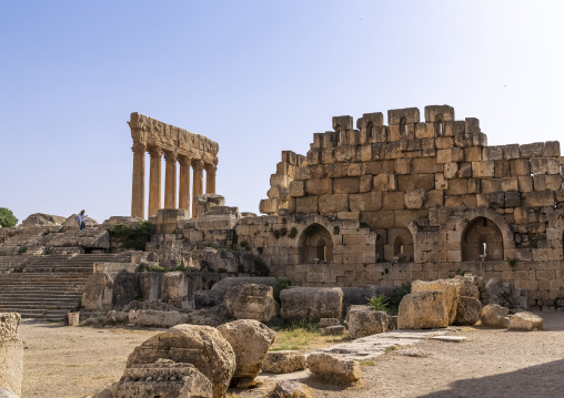 Antique ruins at the archeological site, Baalbek-Hermel Governorate, Baalbek, Lebanon