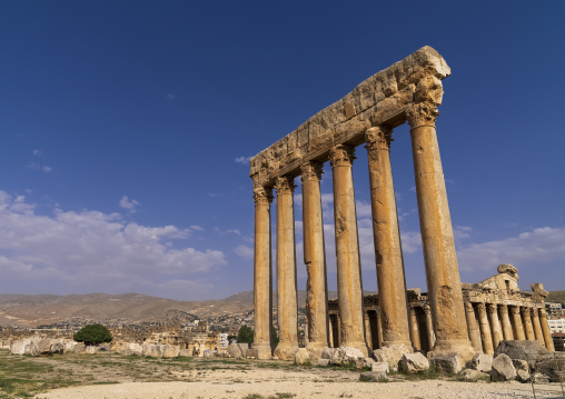 Roman temple of Jupiter in the archaeological site, Baalbek-Hermel Governorate, Baalbek, Lebanon