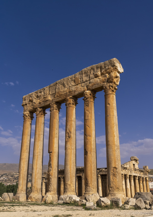 Roman temple of Jupiter in the archaeological site, Baalbek-Hermel Governorate, Baalbek, Lebanon