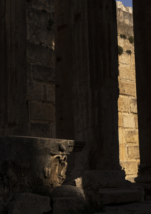 Antique ruins at the archeological site, Baalbek-Hermel Governorate, Baalbek, Lebanon