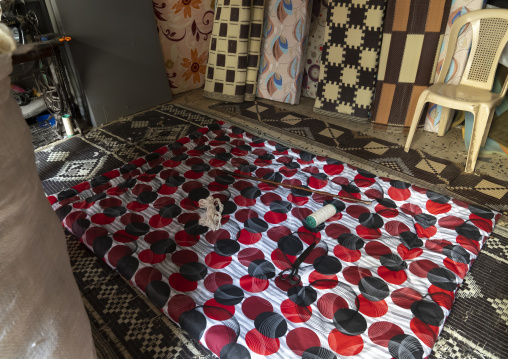 Traditional mattress workshop in the old souk, North Governorate, Tripoli, Lebanon