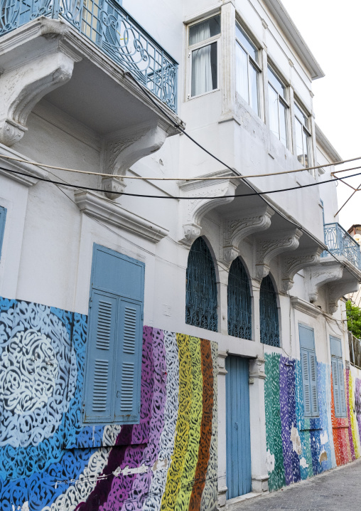 Old traditional lebanese house with colorful decorations, North Governorate, Tripoli, Lebanon