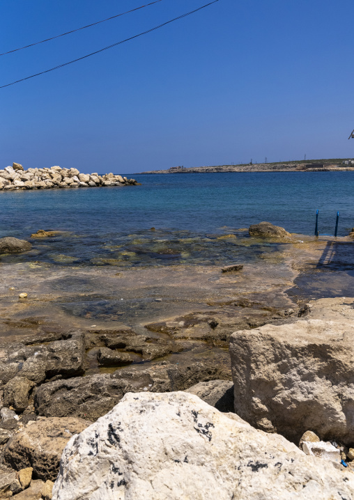 Seashore with blue water, North Governorate, Anfeh, Lebanon