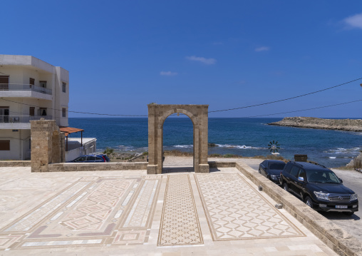 Ols stone gate in front of the sea, North Governorate, Anfeh, Lebanon