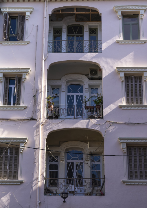 Old pink heritage building in the city, Beirut Governorate, Beirut, Lebanon