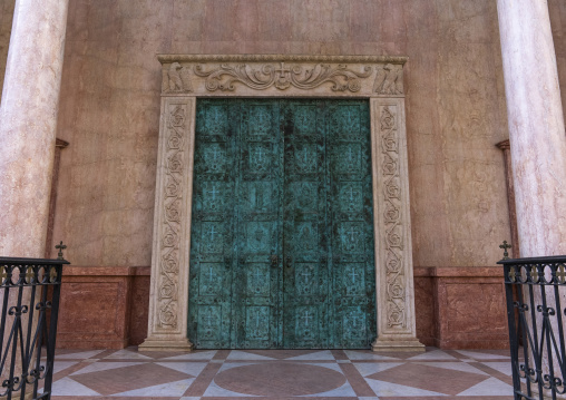 Green door of Saint Antoine church, Beirut Governorate, Beirut, Lebanon