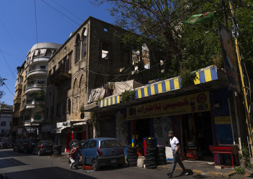 Garage near an old heritage building in the city, Beirut Governorate, Beirut, Lebanon