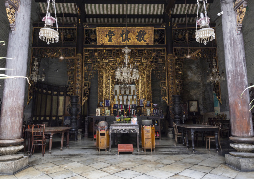 Buddhist temple in Pinang Peranakan mansion, Penang island, George Town, Malaysia