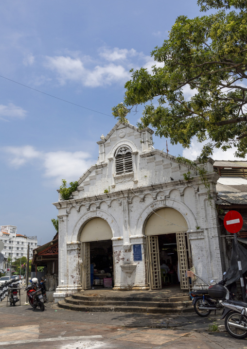 Old colonial market building, Penang island, George Town, Malaysia