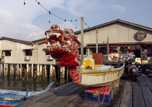 Dragon bow in Chew Jetty, Penang island, George Town, Malaysia