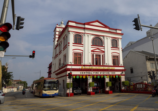 Central fire station in the Unesco World Heritage old town, Penang island, George Town, Malaysia