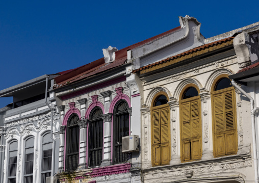 Heritage houses in the Unesco World Heritage old town, Penang island, George Town, Malaysia